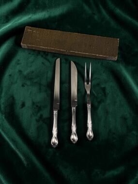Vintage Oneida Chatelaine 3 Pc Carving Set Japan NIB Grandmillennial